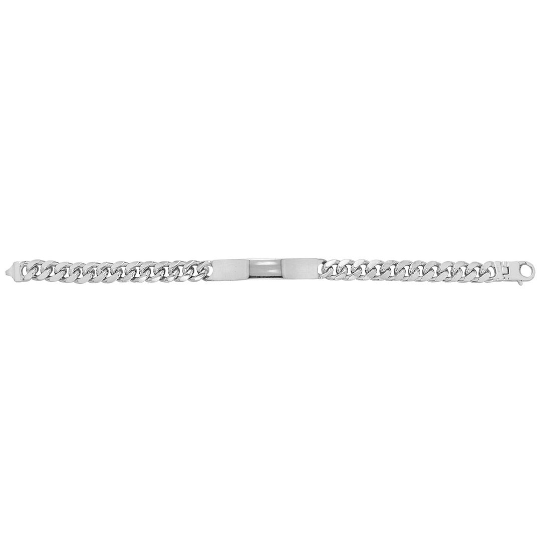 925 Sterling Silver Men's Curb Bombe ID Bracelet — 39.6g