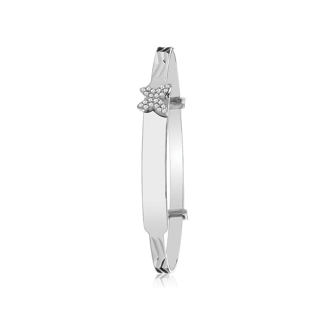 925 Sterling Silver Babies' Butterfly Baby Bangle — 4.9g