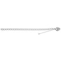 925 Sterling Silver Ladies' Charm With Heart Padlock Bracelet — 8.8g