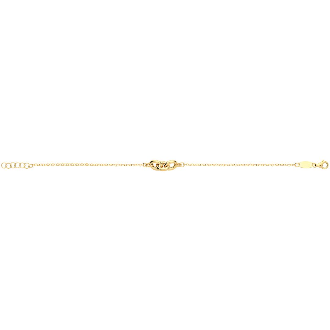 9 Carat (375) Yellow Gold Unisex Triple Interlocking Circle Bracelet — 1.4g