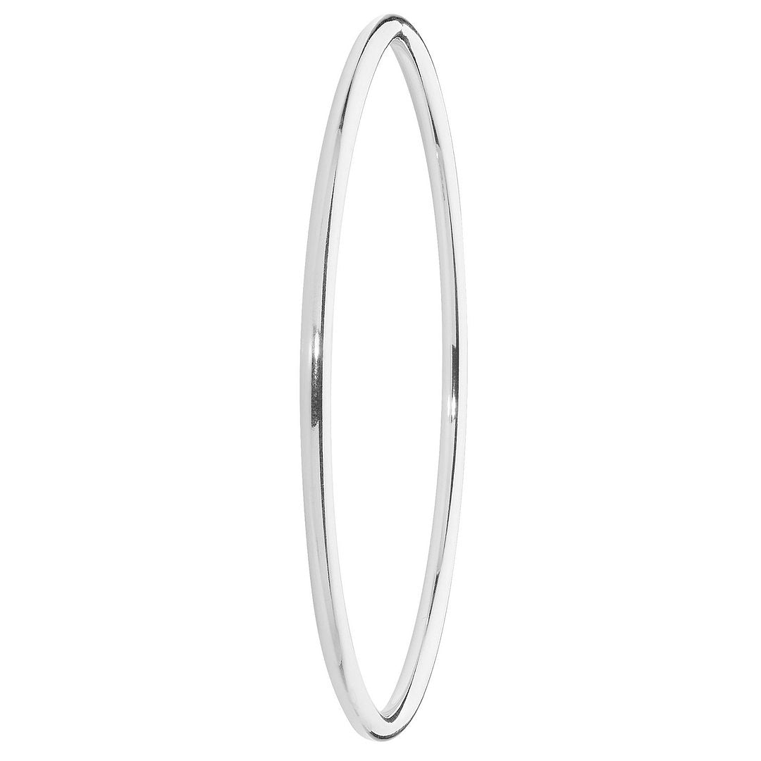 925 Sterling Silver Ladies' Round Plain Bangle — 5.0g