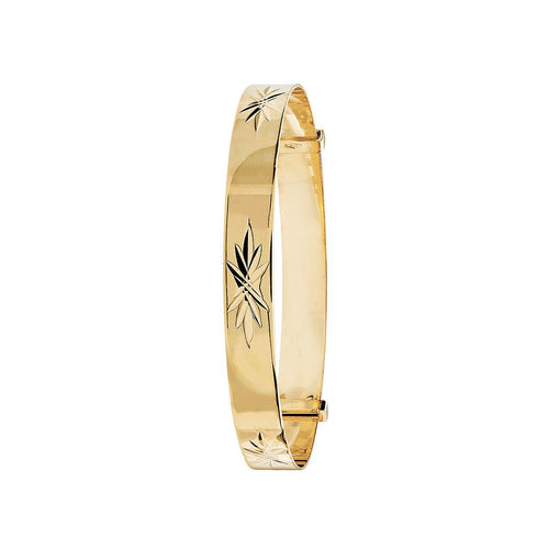 9 Carat (375) Yellow Gold Babies' Diamond Cut 5mm Expandable Bangle — 3.1g