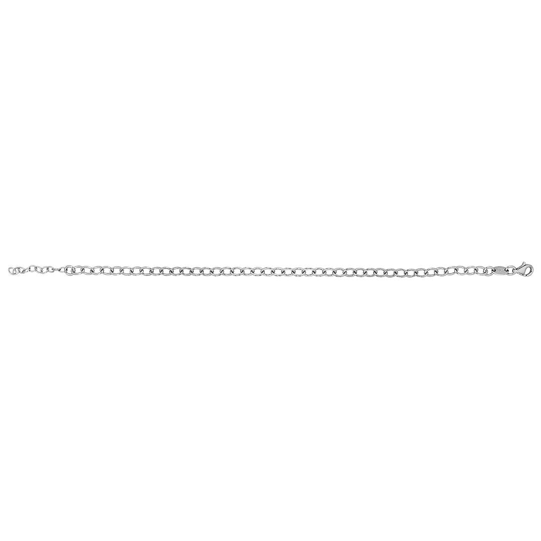 925 Sterling Silver Ladies' Oval Cable Bracelet — 3.3g