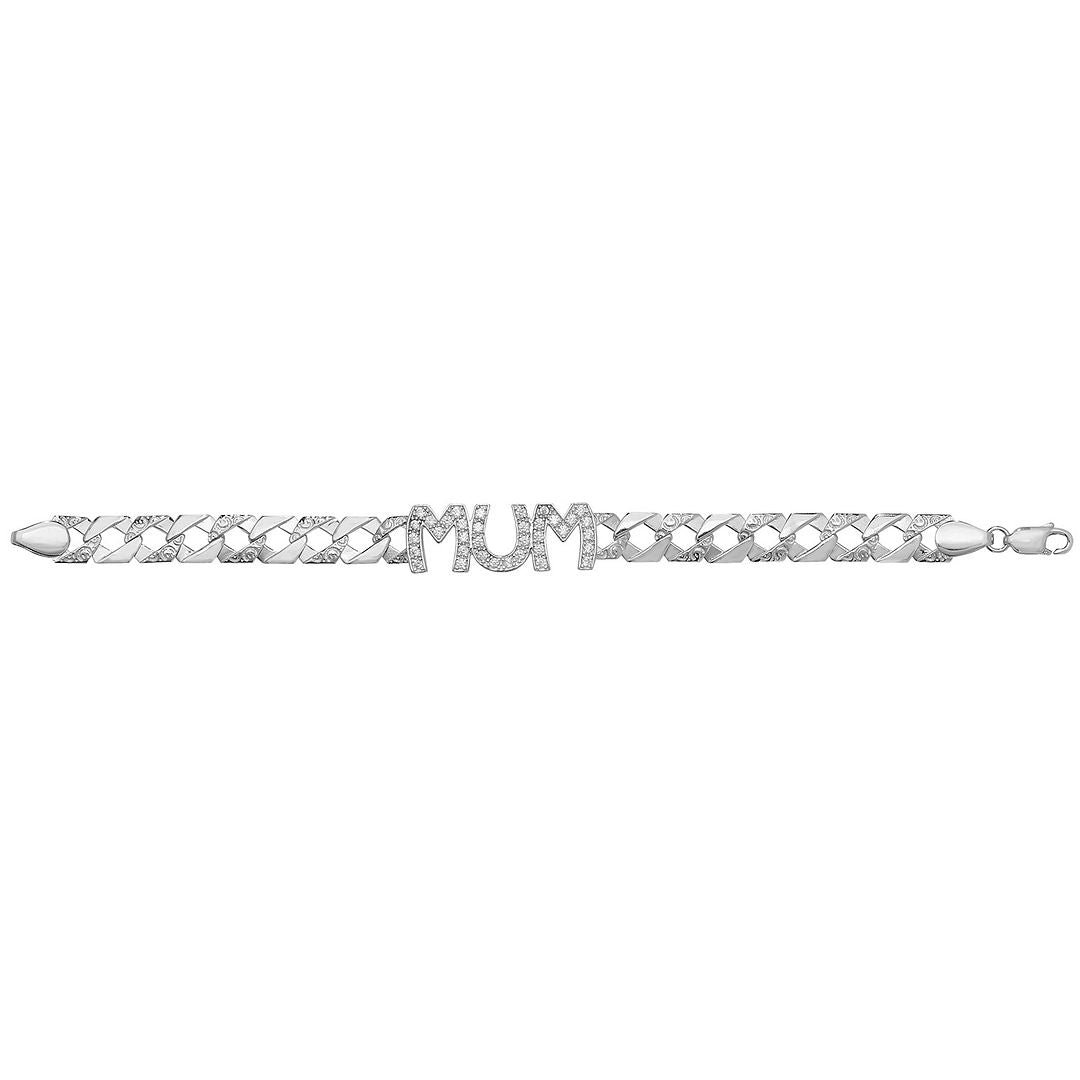 925 Sterling Silver Ladies' Mum Bracelet — 12.5g