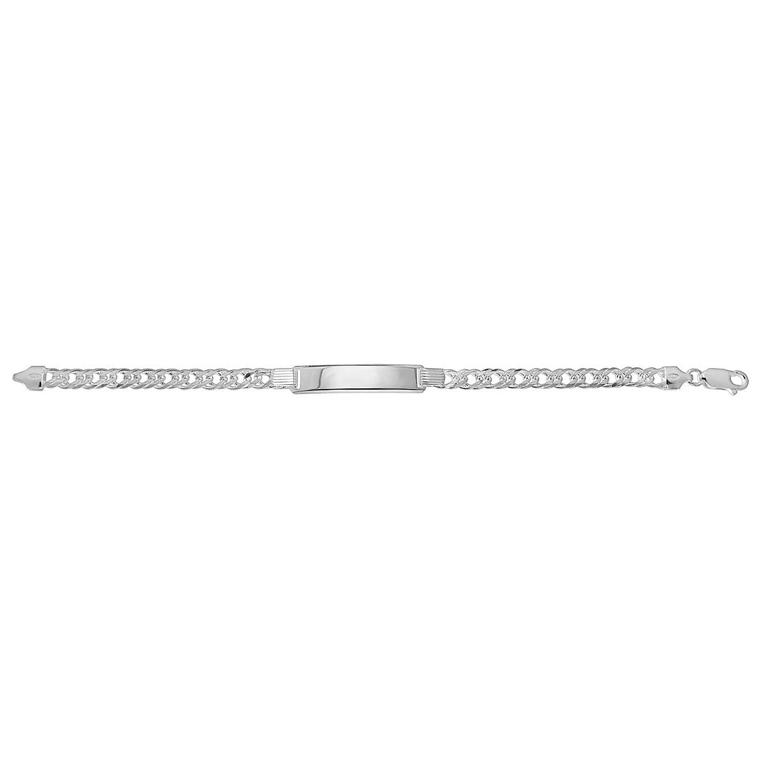 925 Sterling Silver Ladies' Double Curb ID Bracelet — 9.6g