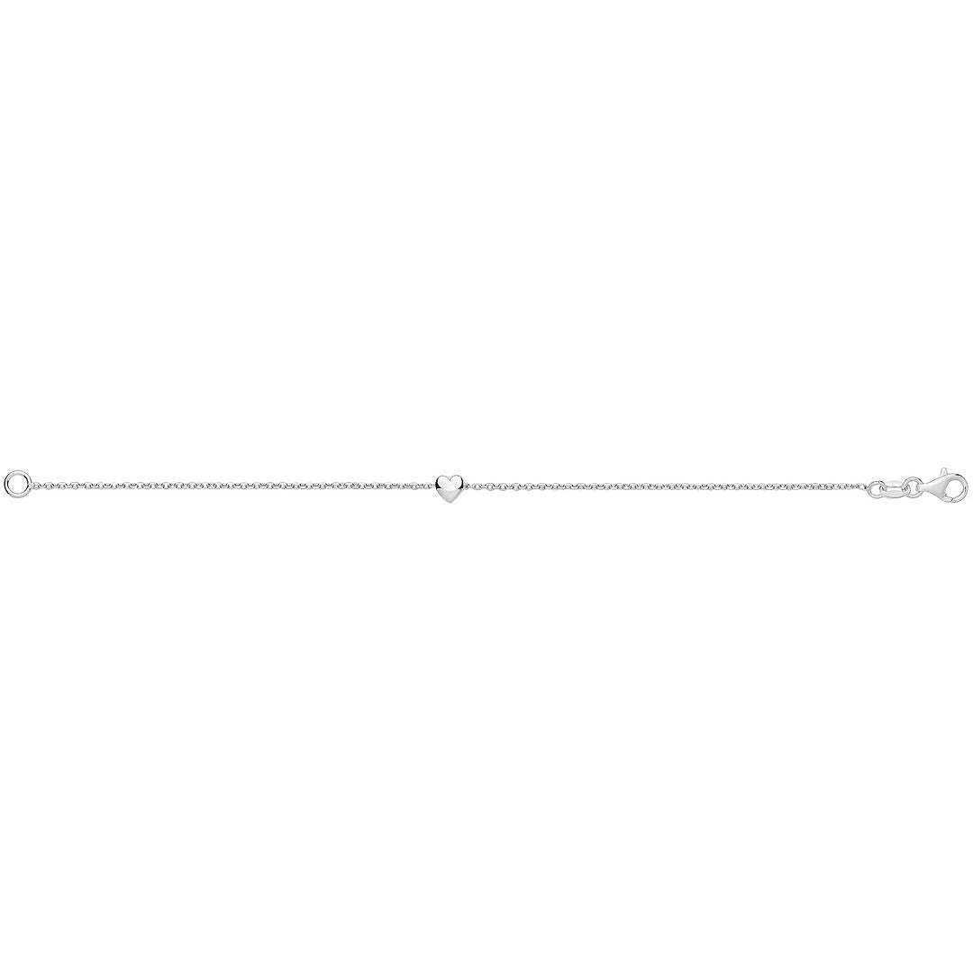 925 Sterling Silver Unisex Rolo Heart Bracelet — 1.6g