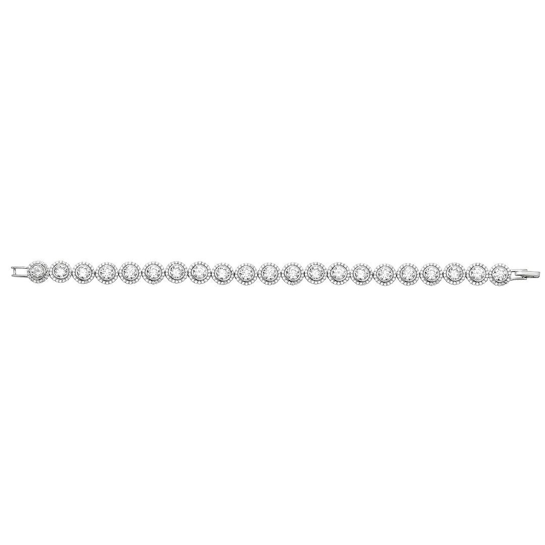 925 Sterling Silver Ladies' Halo Style Bracelet — 16.3g