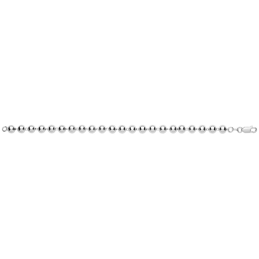 925 Sterling Silver Unisex 6mm Bead Bracelet — 10.4g