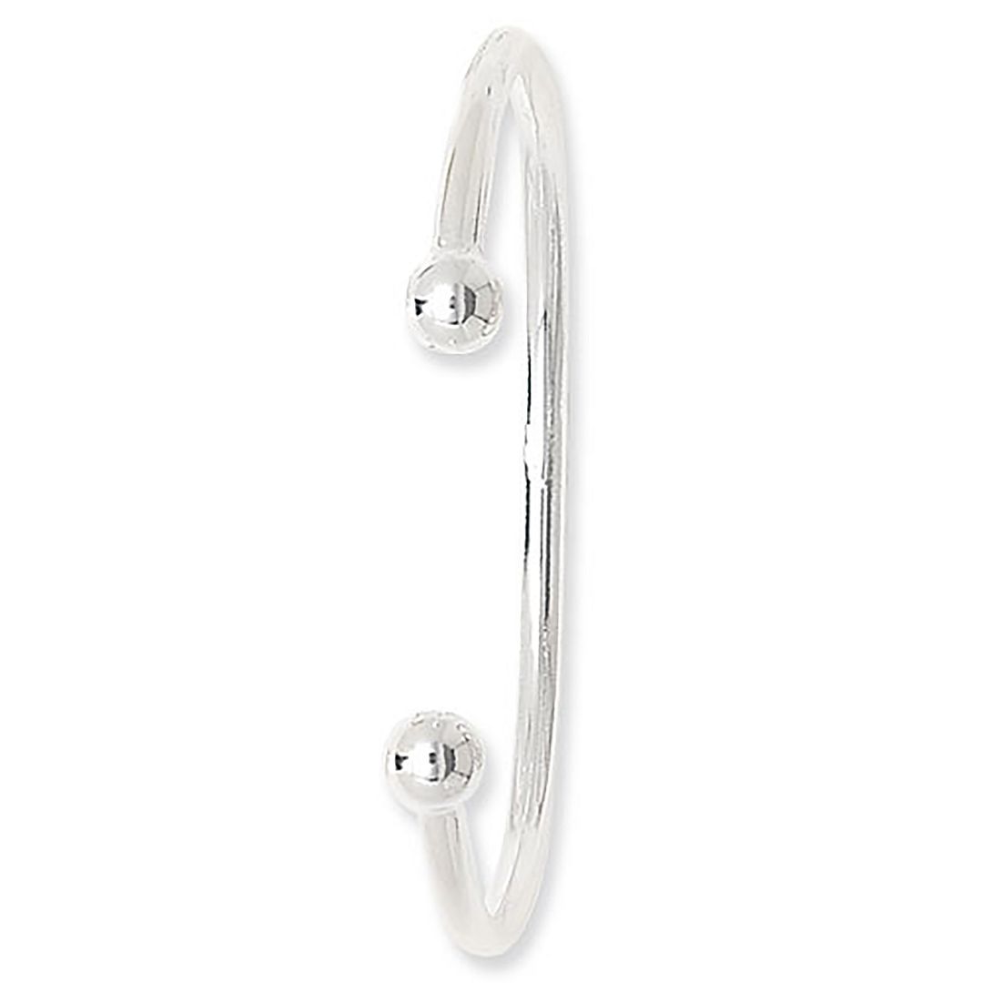 925 Sterling Silver Unisex Maidens Torc Bangle — 9.7g