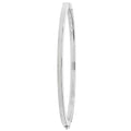 925 Sterling Silver Ladies' Oval Plain Hinged Bangle — 7.4g