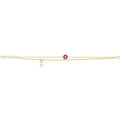 9 Carat (375) Yellow Gold Unisex Red Enamel North Star Bracelet — 2.9g