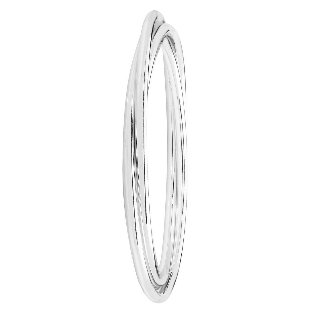 925 Sterling Silver Ladies' Round Russian Bangle — 15.3g