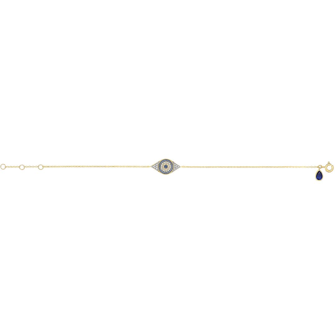 9 Carat (375) Yellow Gold Unisex Evil Eye Bracelet — 1.2g