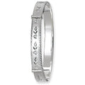 925 Sterling Silver Ladies' Round Diamond Cut Expandable Bangle — 9.5g