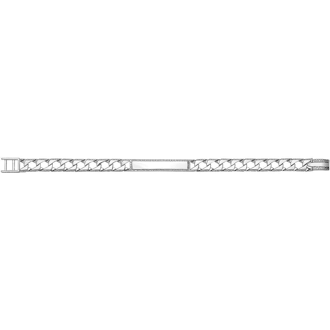 925 Sterling Silver Men's Scale Pattern ID Bracelet — 17.7g