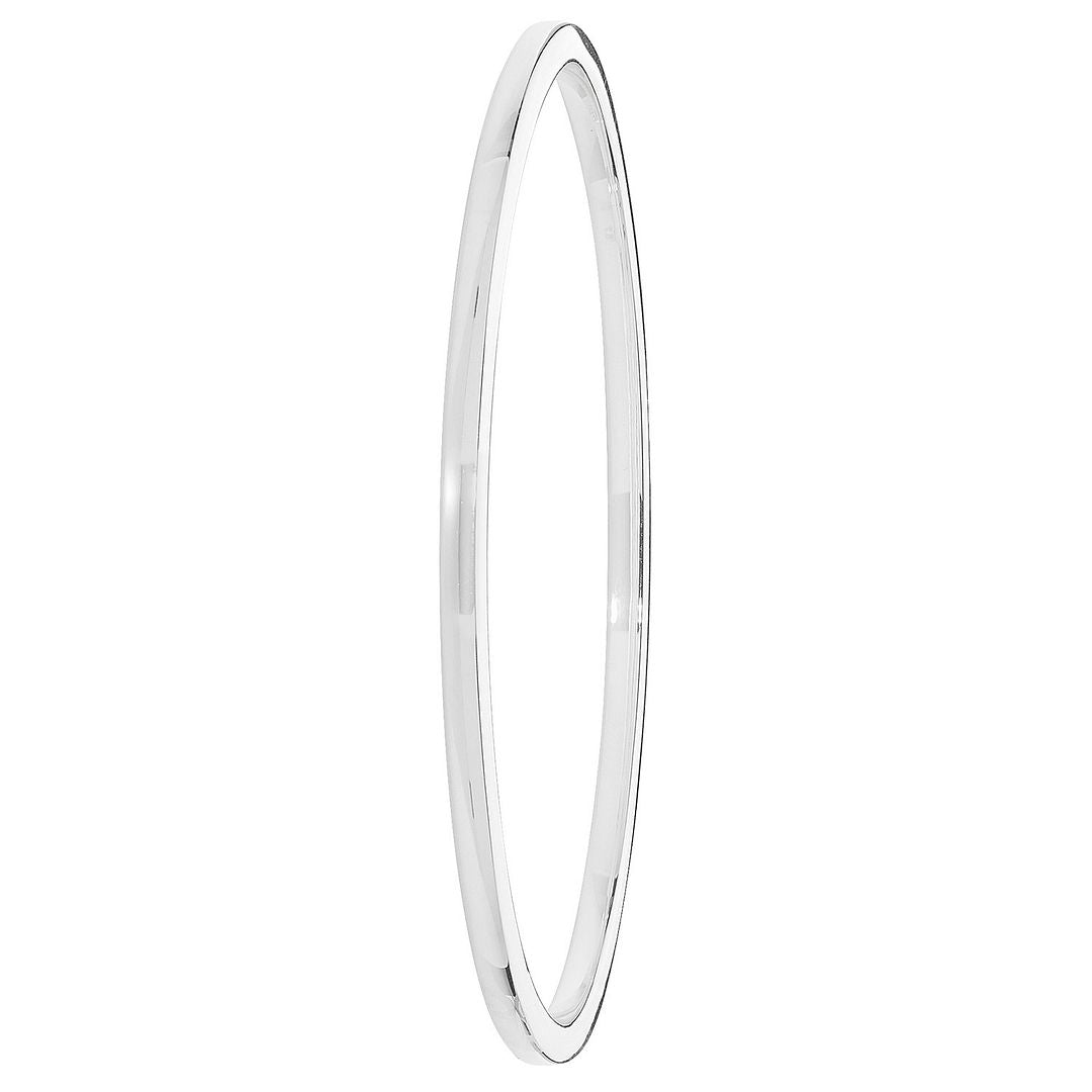 925 Sterling Silver Ladies' Oval Plain Bangle — 7.0g