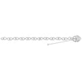 925 Sterling Silver Ladies' Charm With Heart Padlock Bracelet — 8.5g