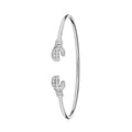 925 Sterling Silver Unisex Maidens Boxing Glove Torc Bangle — 9.1g