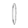 925 Sterling Silver Unisex Maidens Oval Plain Hinged Bangle — 5.4g