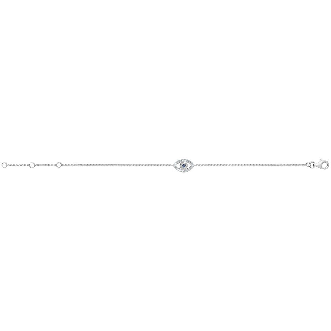 925 Sterling Silver Unisex Evil Eye Bracelet — 2.0g