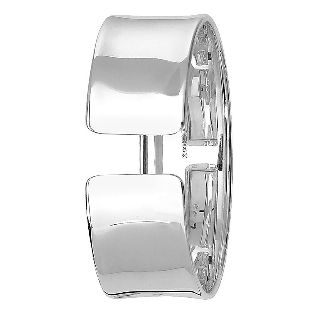 925 Sterling Silver Ladies' Oval Cuff Bangle — 13.7g