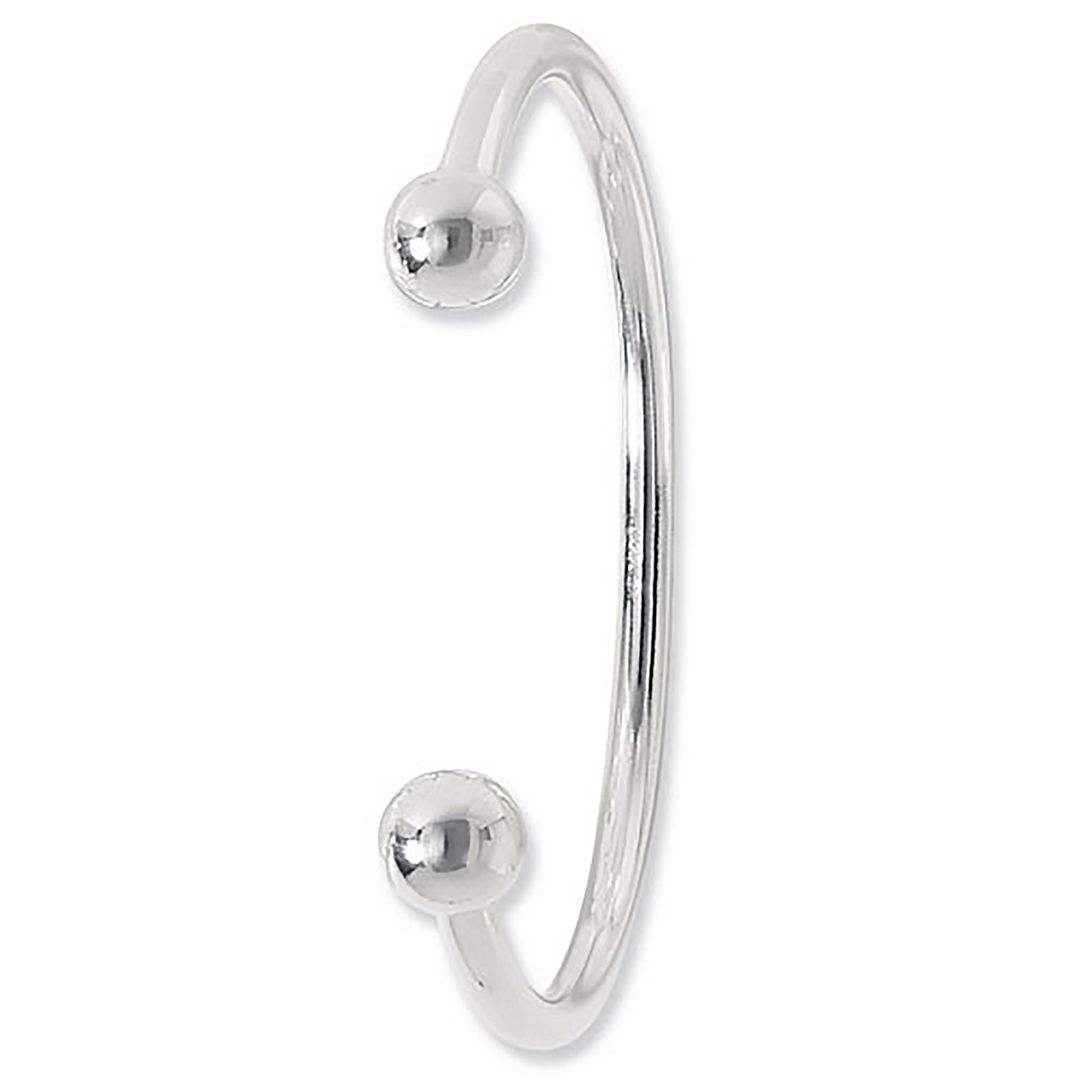 925 Sterling Silver Men's Torc Bangle — 51.2g