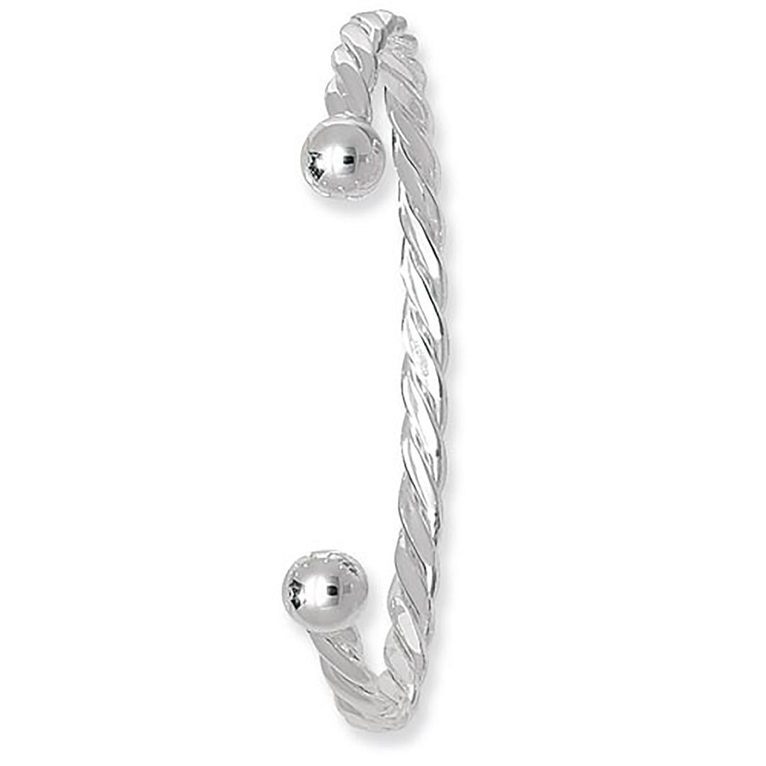 925 Sterling Silver Ladies' Twisted Torc Bangle — 13.0g