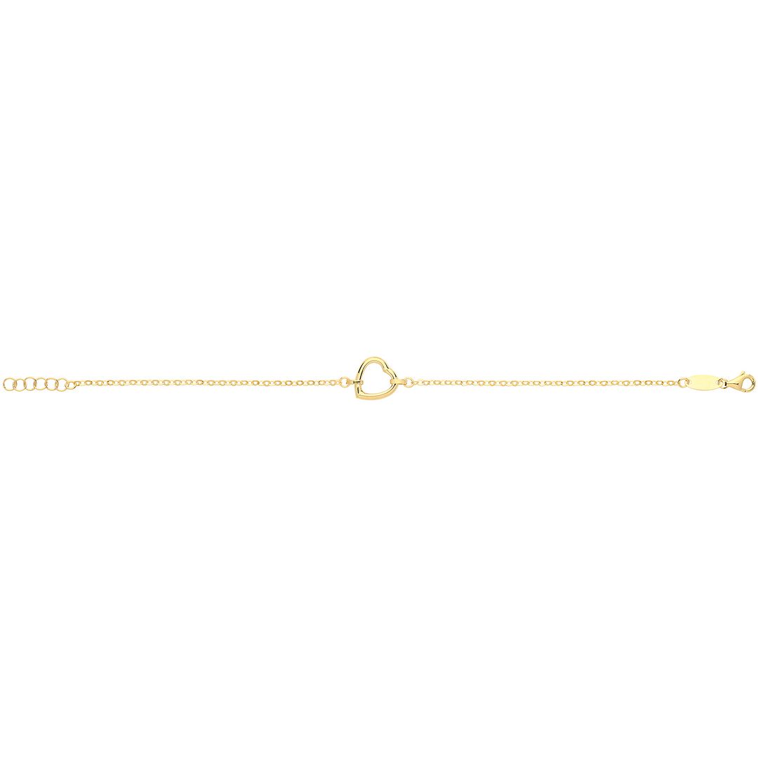 9 Carat (375) Yellow Gold Unisex Heart Centre Bracelet — 1.2g