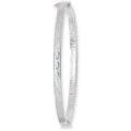 925 Sterling Silver Ladies' Oval Greek Design Hinged Bangle — 8.1g