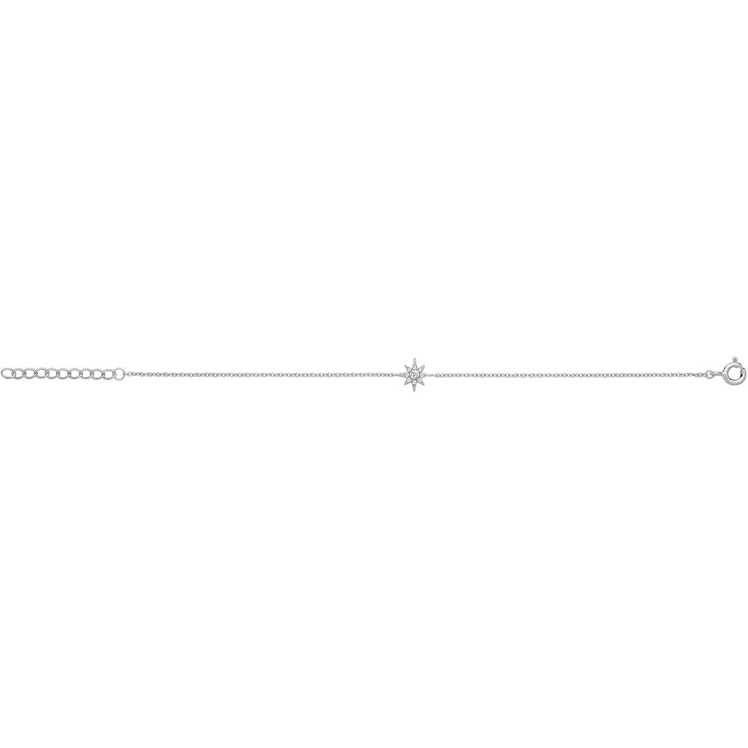 925 Sterling Silver Unisex Fine Star Bracelet — 1.6g