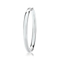 925 Sterling Silver Ladies' Oval Plain Hinged Bangle — 12.0g