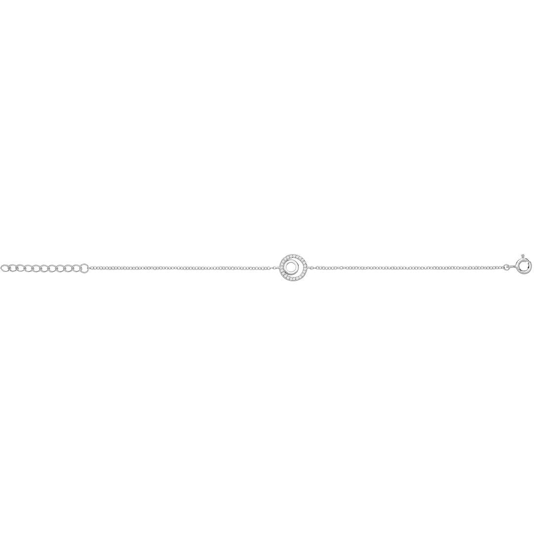 925 Sterling Silver Unisex Double Circle Bracelet — 1.3g