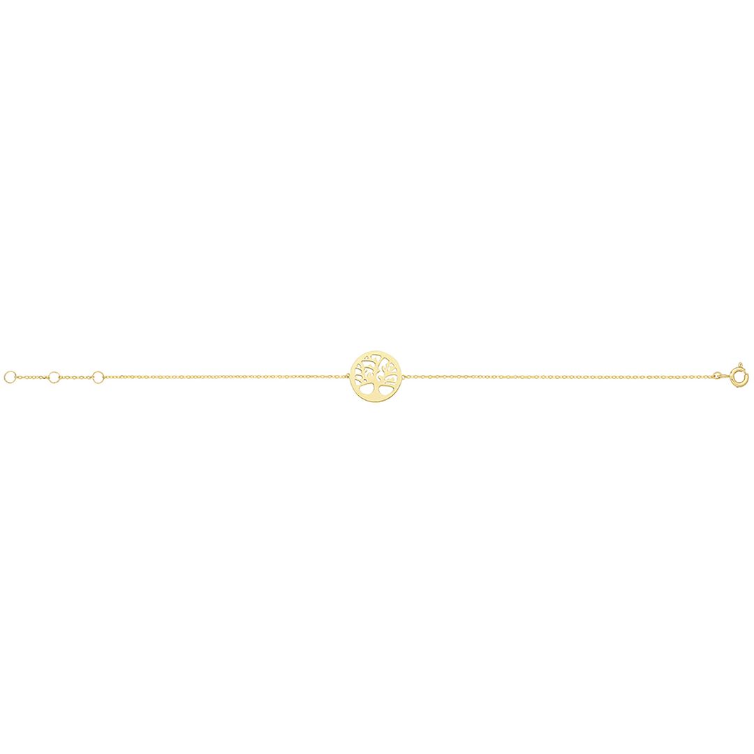 9 Carat (375) Yellow Gold Unisex Tree Of Life Chain Bracelet — 0.9g
