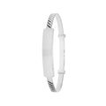 925 Sterling Silver Babies' Round Diamond Cut ID Expandable Bangle — 3.5g