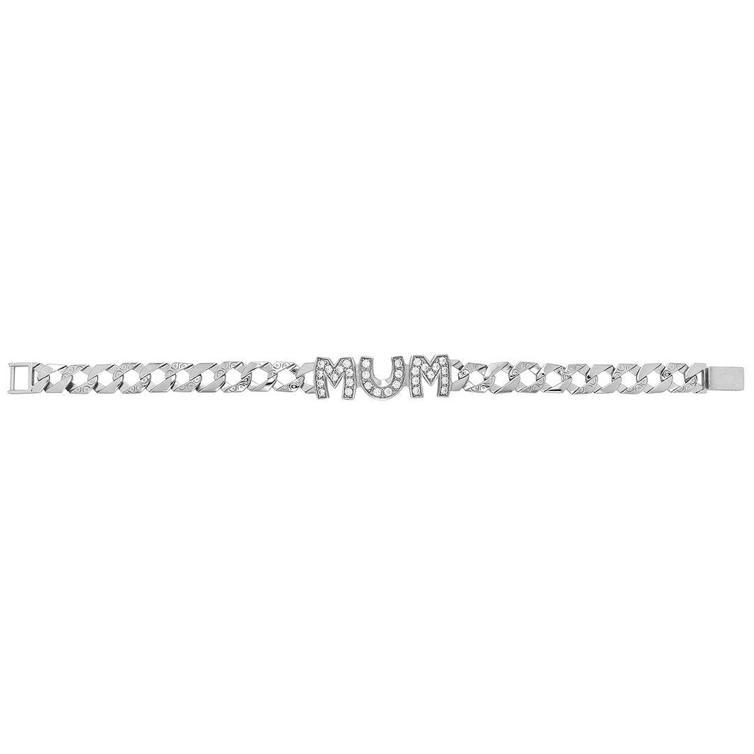 925 Sterling Silver Ladies' Mum Bracelet — 15.0g