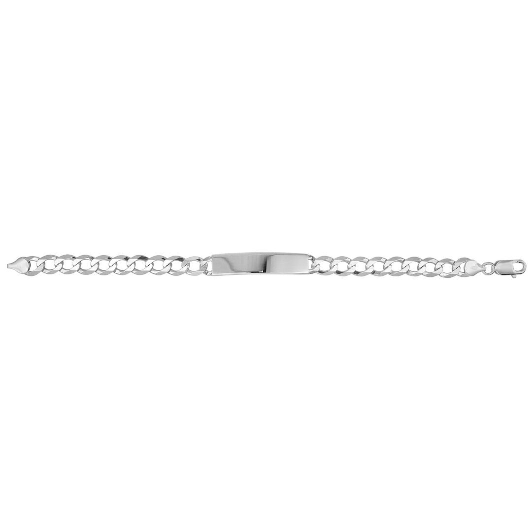 925 Sterling Silver Men's Flat Open Curb ID Bracelet — 14.0g