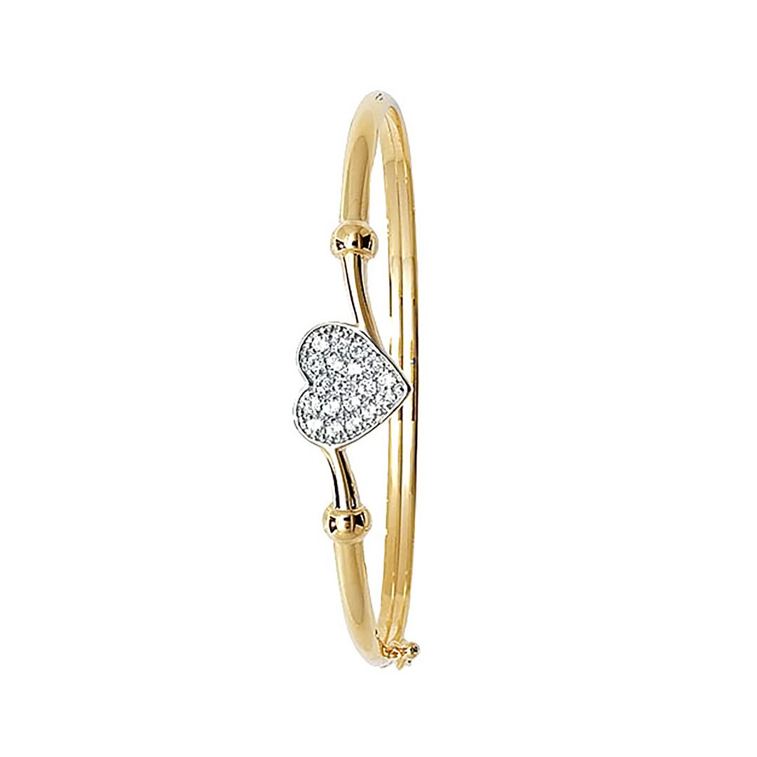 9 Carat (375) Yellow Gold Babies' Heart Bangle — 3.2g