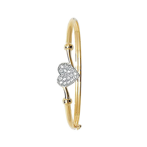 9 Carat (375) Yellow Gold Babies' Heart Bangle — 3.2g