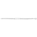 925 Sterling Silver Ladies' Curb Set ID Bracelet — 8.9g