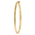 9 Carat (375) Yellow Gold Ladies' Diamond Cut Hinged Bangle — 3.7g