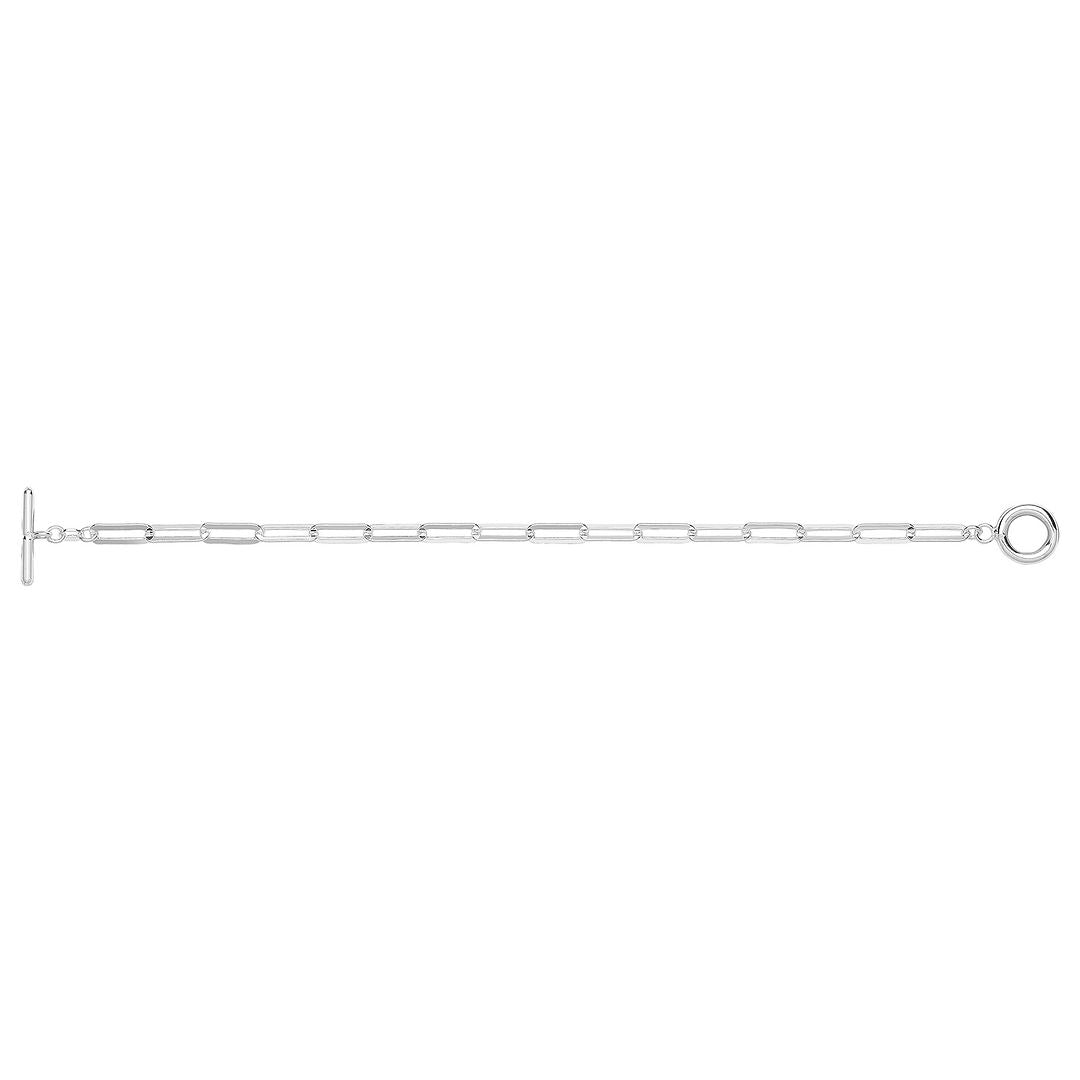925 Sterling Silver Unisex Paper Clip Bracelet — 6.6g