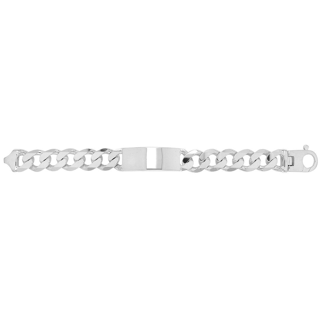 925 Sterling Silver Men's Heavy Curb ID Bracelet — 79.0g