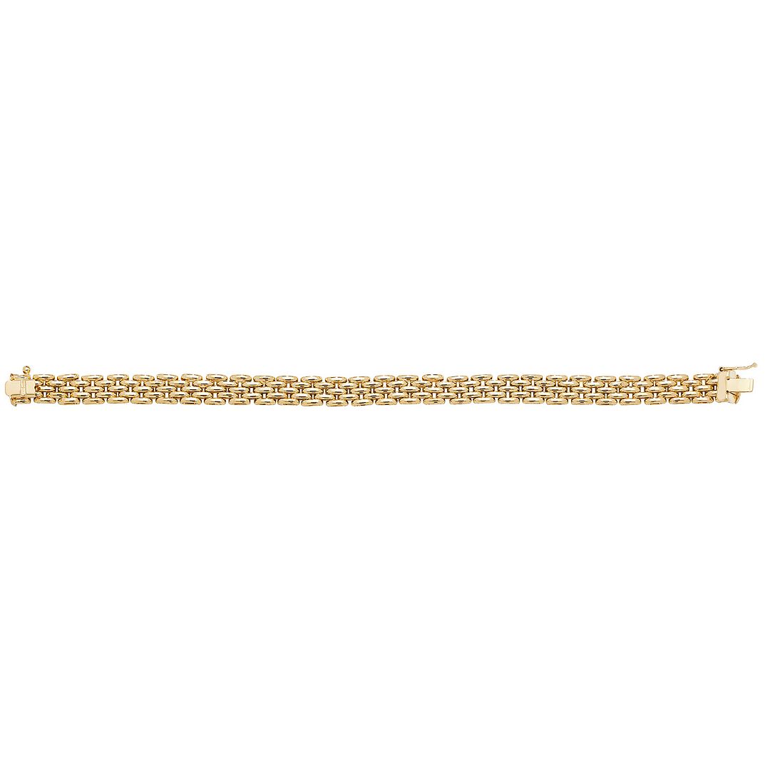 9 Carat (375) Yellow Gold Ladies' 7.5 Inches Brick Link Bracelet — 14.4g