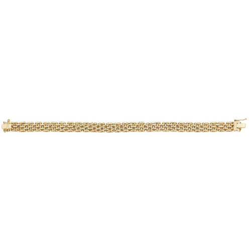 9 Carat (375) Yellow Gold Ladies' 7.5 Inches Brick Link Bracelet — 14.4g