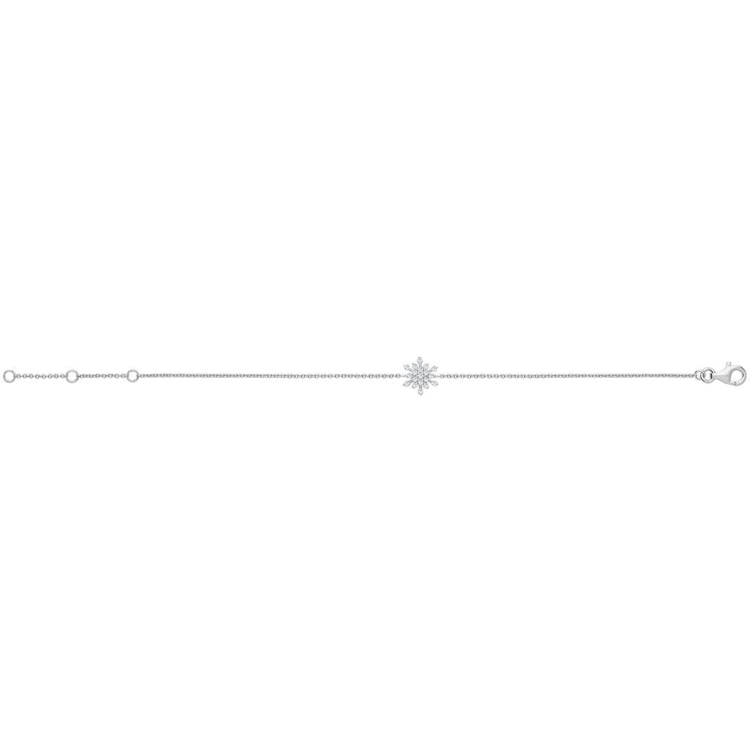 925 Sterling Silver Unisex Snowflake Bracelet — 1.2g
