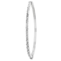 925 Sterling Silver Ladies' Oval Diamond Cut Hinged Bangle — 7.1g