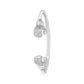 925 Sterling Silver Babies' Boxing Glove Torc Bangle — 6.3g