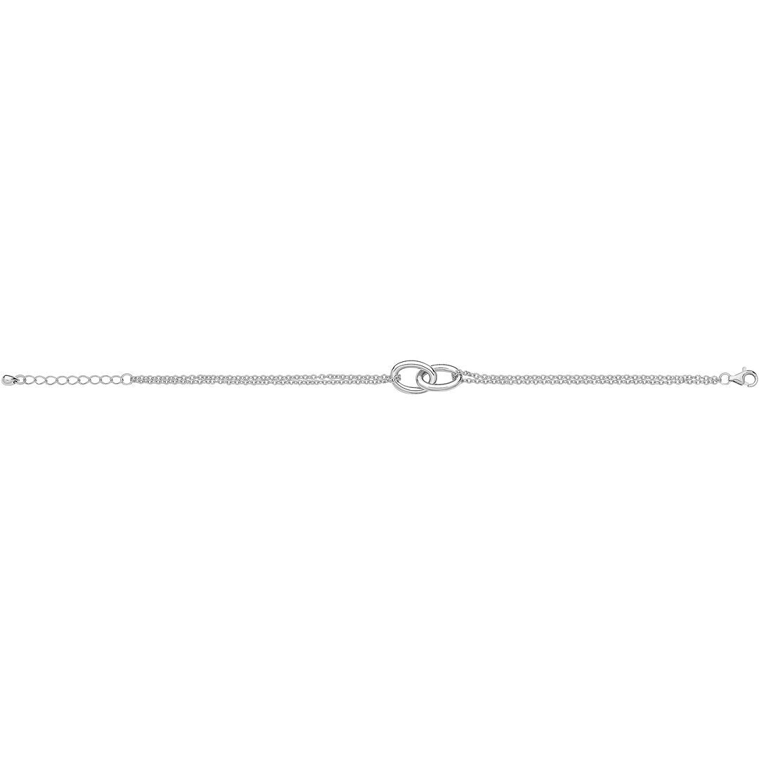 925 Sterling Silver Unisex Rhodium Interlinking Bracelet — 2.8g