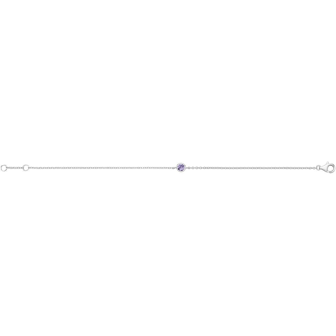 925 Sterling Silver Unisex Tanzanite Solitaire Bracelet — 1.2g