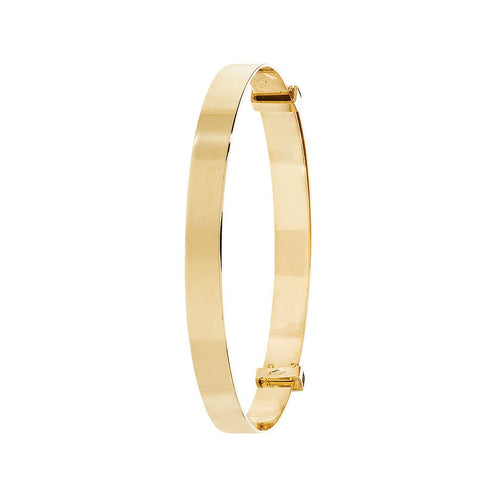 9 Carat (375) Yellow Gold Babies' Diamond Cut Expandable 4mm Bangle — 2.6g
